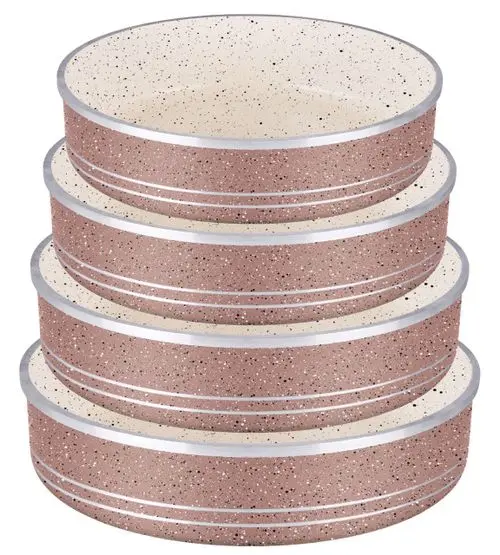 Purple 4-Piece Granite-Coated Cake Pan Set – Versatile Nonstick Bakeware Collection 1