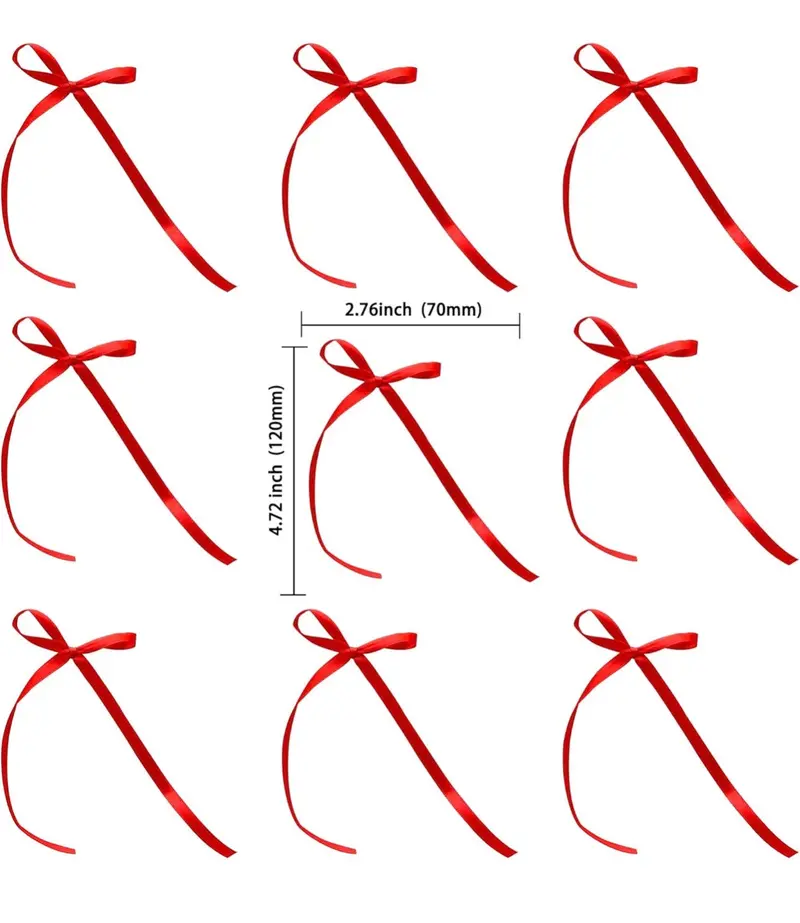 Red Fabric Cake Bows (6-Pack) 1