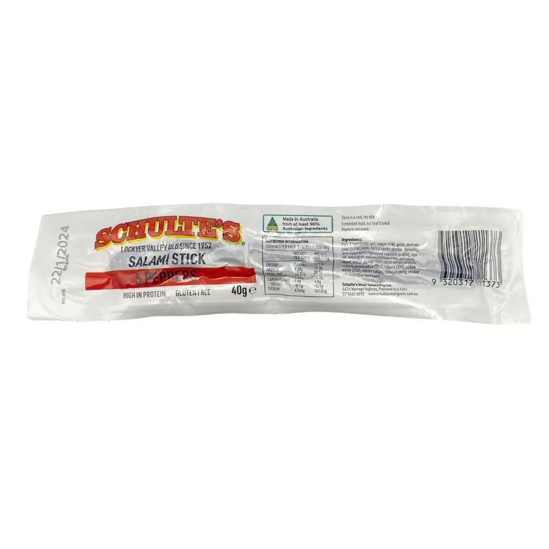 Schulte'S Five-Pepper Spiced Salami Stick – 40G 1
