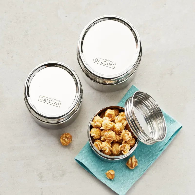 Set Of 3 Stainless Steel Airtight Twist-Top Storage Containers 1
