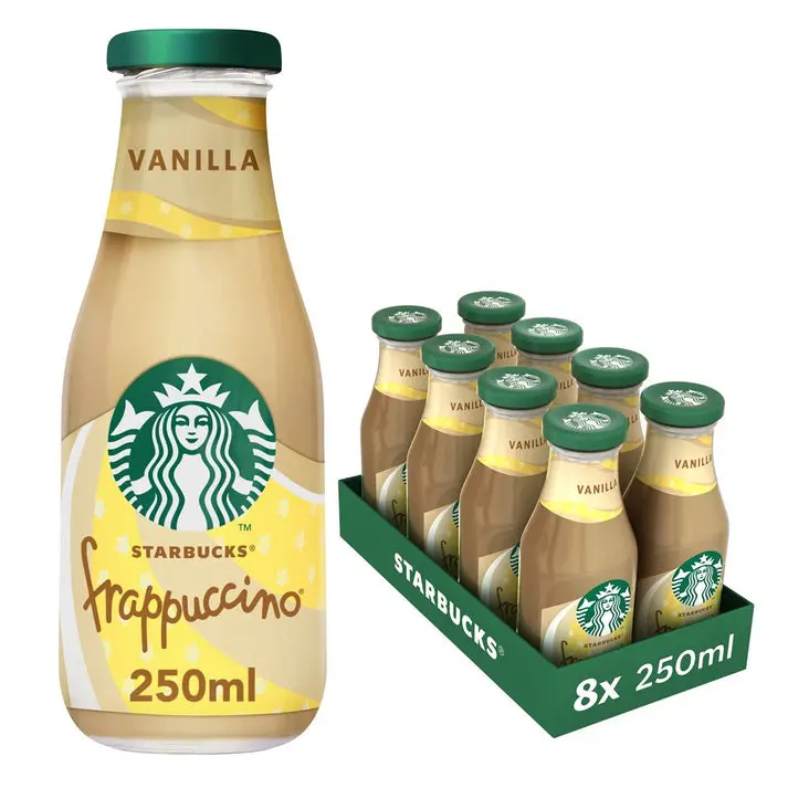 Starbucks Frappuccino Vanilla Coffee – Smooth Classic Flavor, 8 X 250Ml Bottles 1