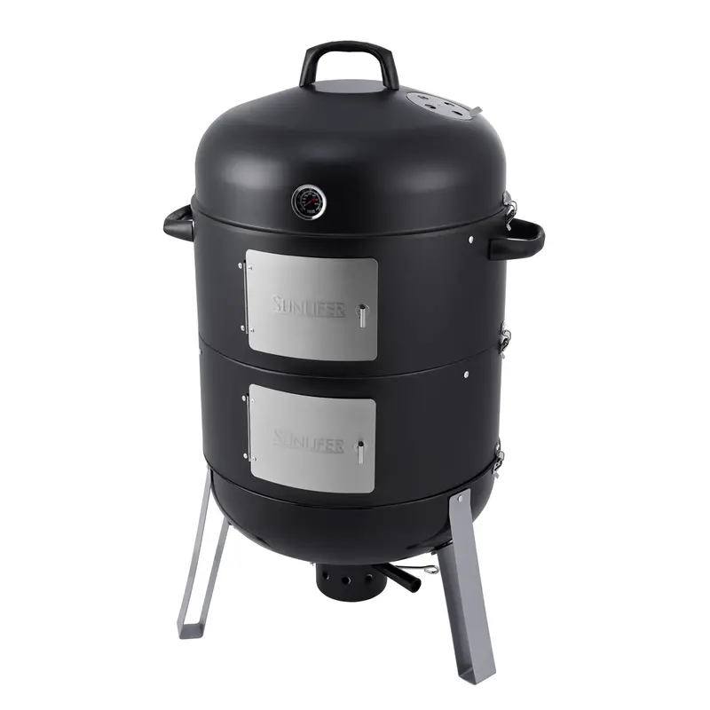 Sunlifer 20.5-Inch Vertical Charcoal Smoker & Grill – Durable Outdoor Cooking Combo 1