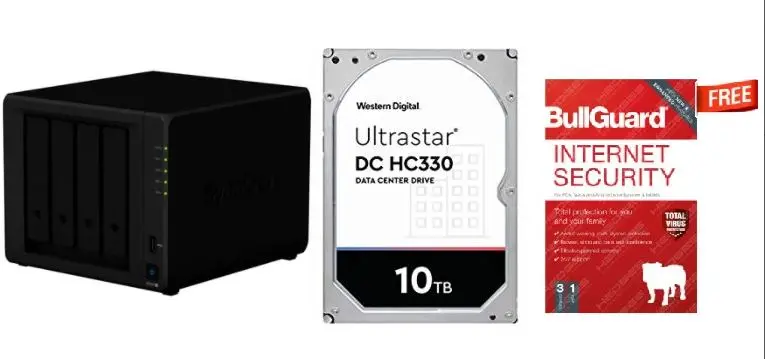 Synology Ds420+ Desktop Nas: 4-Bay, 2Gb Ddr4, Pre-Installed With Dual 10Tb Wd Ultrastar Drives & Bullguard Antivirus (3 Devices, 1 Year) 1