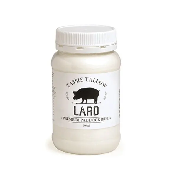 Tassie Tallow Heritage Pork Lard – 500Ml Container 1