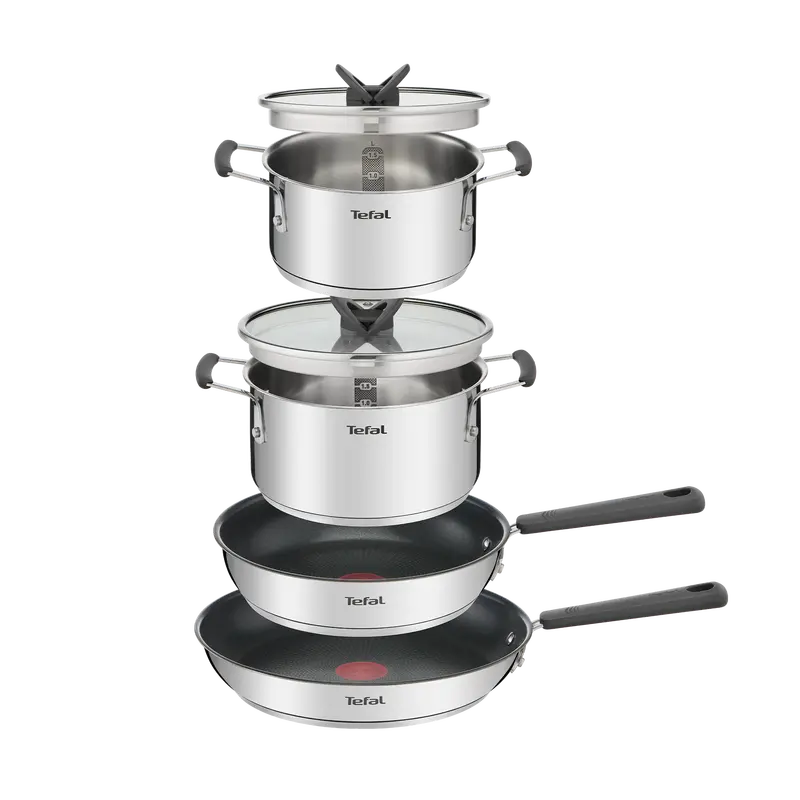 Tefal Opti'Space Induction 6-Piece Stainless Steel Cookware Set 1