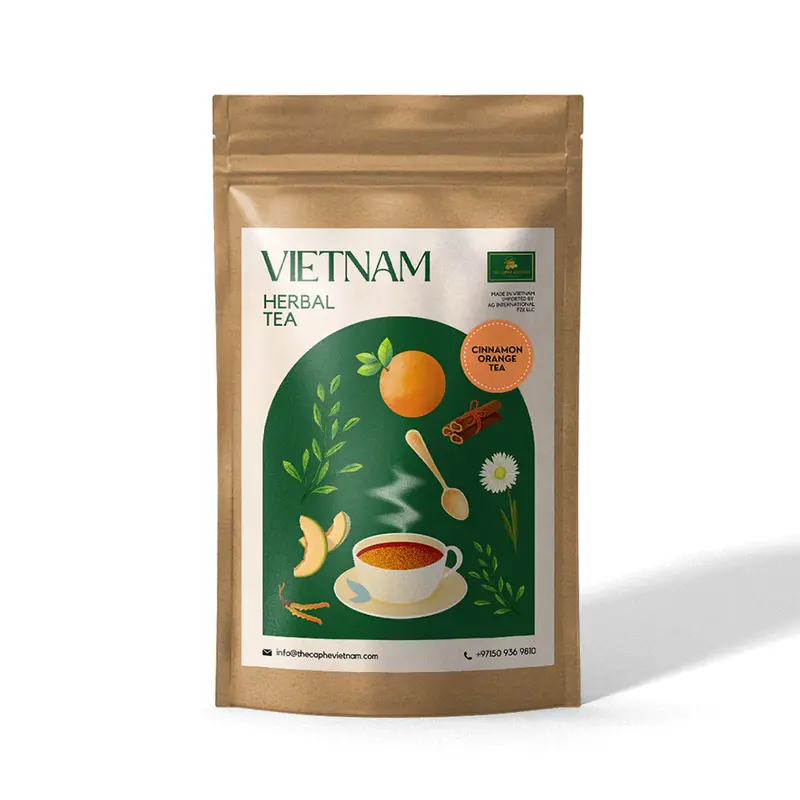 The Caphe Vietnam Cinnamon Orange Herbal Tea — 15 Easy-Brew Sachets, Stress Relief 1