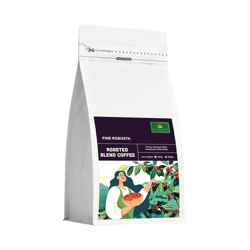 The Caphe Vietnam Preliminary-Process Blended Robusta Ground Coffee — 1Kg 1
