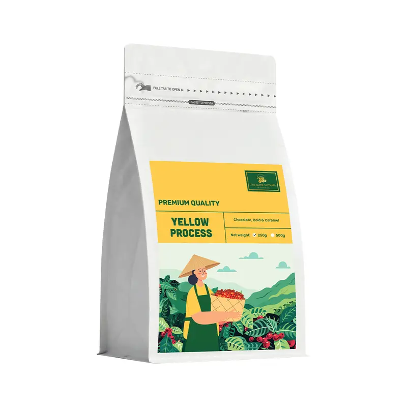 The Caphe Vietnam Yellow-Process Premium Whole Bean Robusta Coffee — 250G, Medium Roast 1