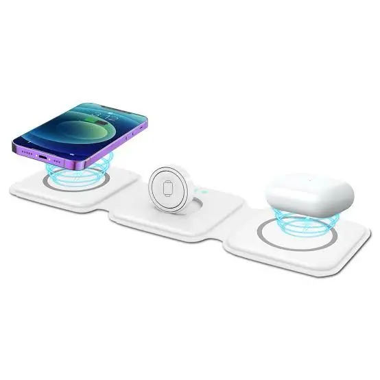Triple-Device Wireless Charging Pad – Phones, Smartwatches & Earbuds 1