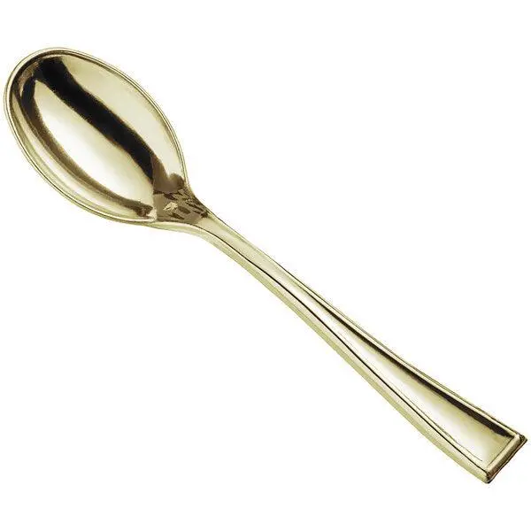 Visions 4-Inch Gold-Tone Plastic Tasting Spoon – Set Of 12 1