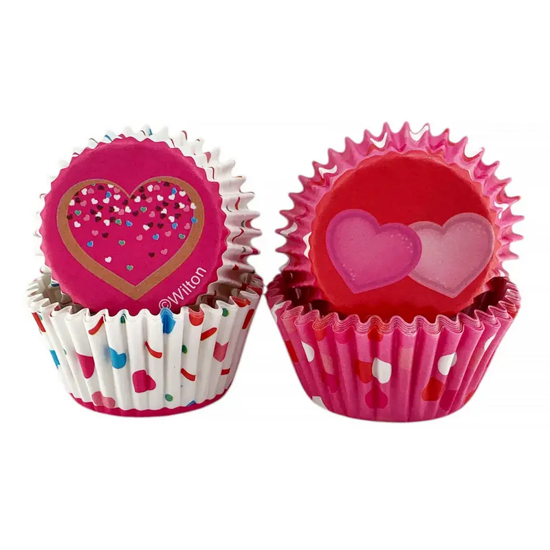 Wilton Valentine Mini Cupcake Liners – 50-Count Heart-Shaped 1