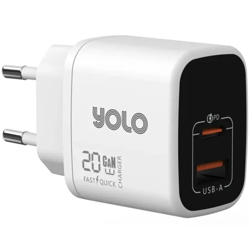 Yolo Y-202 Slim 20W Usb-C Wall Charger – Gan Technology 1