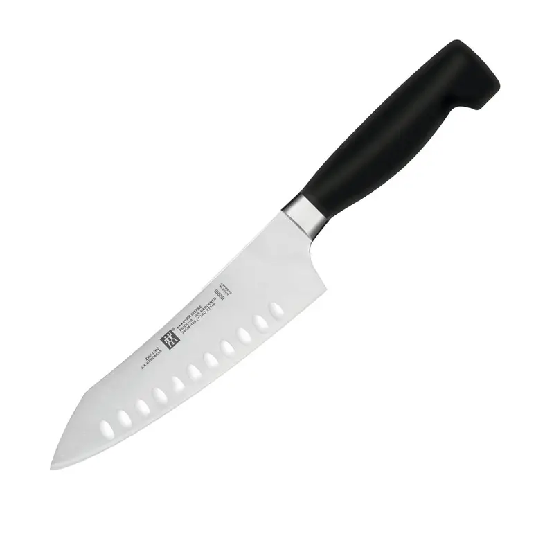 Zwilling Twin Four Star 7-Inch Hollow-Edge Santoku Knife With Rocking Motion 1
